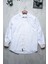 Erkek Tailored Fit Uzun Kol Logo Nakışlı Yıkamalı Pamuk Keten Gömlek Lindy Ls B01.251.709 - Beyaz 1