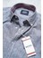 Erkek Tailored Fit Uzun Kol Logo Nakışlı Yıkamalı Pamuk Keten Gömlek Lindy Ls B01.251.709 - Gri 2