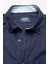 Erkek Tailored Fit Uzun Kol Logo Nakışlı Yıkamalı Pamuk Keten Gömlek Lindy Ls B01.251.709 - Lacivert 3