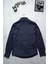 Erkek Tailored Fit Uzun Kol Logo Nakışlı Yıkamalı Pamuk Keten Gömlek Lindy Ls B01.251.709 - Lacivert 5