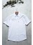 Erkek Comfort Fit Kısa Kol Tek Cepli Yıkamalı Pamuk Keten Gömlek Lunas Ss B01.251.609 - Beyaz 1
