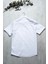 Erkek Comfort Fit Kısa Kol Tek Cepli Yıkamalı Pamuk Keten Gömlek Lunas Ss B01.251.609 - Beyaz 5