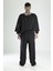 Oversize Siyah Keten Takım 4