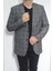 Moda Fistan Store Erkek Gri Kırçıllı Klasik Kesim Rahat Kalıp Çift Düğmeli 6 Drop Blazer Ceket 1