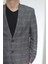 Moda Fistan Store Erkek Gri Kırçıllı Klasik Kesim Rahat Kalıp Çift Düğmeli 6 Drop Blazer Ceket 3