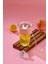 Premium Cam Bardak – Şerit Detaylı, Pipetli, Sızdırmaz Kapaklı / Pembe Şeritli 3