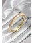 Erb Mineli Pirinç Krem Çiçek Desenli Zirkon Taşlı Gold Renk Kadın Kelepçe (Çap 60 Mm) 1