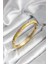 Erb Mineli Pirinç Sarı Çiçek Desenli Gold Renk Kadın Kelepçe (Çap 60 Mm) 1