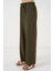 Geniş Paça Keten Pantolon 6735 - Haki 2