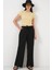 Geniş Paça Keten Pantolon 6735 - Siyah 1