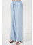 Geniş Paça Keten Pantolon 6735 - Mavi 2