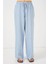 Geniş Paça Keten Pantolon 6735 - Mavi 4