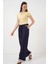 Geniş Paça Keten Pantolon 6735 - Lacivert 1