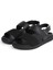 Deri Siyah Erkek Sandalet Back Strap W/ Buckle Logo 3