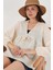 Önü Bağcıklı Uzun Kol Bluz 946 - Krem 3