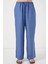 Geniş Paça Keten Pantolon 6735 - Indigo 4