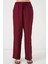 Geniş Paça Keten Pantolon 6735 - Bordo 4