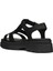 Deri Siyah Kadın Sandalet D55YVB 4