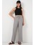 Geniş Paça Keten Pantolon 6735 - Gri 3