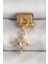 316L Çelik Gold Renk Sallantı Zirkon Taşlı Kutup Yıldız Model Nomination Charm 1