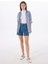 Normal Bel Relaxed Lacivert Kadın Denim Şort L5SL-SRT9047 1