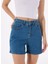 Normal Bel Relaxed Lacivert Kadın Denim Şort L5SL-SRT9047 5