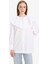 Relax Fit Geniş Yakalı Poplin Uzun Kollu Gömlek Tunik F4557AX25HS 4