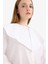 Relax Fit Geniş Yakalı Poplin Uzun Kollu Gömlek Tunik F4557AX25HS 5