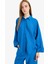 Relax Fit Basic Düz Keten Karışımlı Uzun Kollu Tesettür Gömlek Tunik D9702AX25SM 1