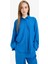 Relax Fit Basic Düz Keten Karışımlı Uzun Kollu Tesettür Gömlek Tunik D9702AX25SM 3