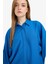 Relax Fit Basic Düz Keten Karışımlı Uzun Kollu Tesettür Gömlek Tunik D9702AX25SM 5
