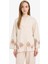 Relax Fit Baskılı Keten Karışımlı Uzun Kollu Kimono F1406AX25SM 3