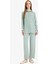Relax Fit Basic Düz Uzun Kollu Gömlek Tunik D2991AX24AU 2