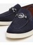 02AYH303010A680 ERKEK Süet Deri Lacivert Toka Detaylı Loafer 3