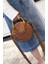 Saf Kadın Küçük Yuvarlak Çanta Moda Mat Dikiş Tek Omuz Messenger Debriyaj (Yurt Dışından) 5