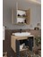 Lale 70 cm %100 Mdf Lavabolu Banyo Dolabı + Aynalı Dolap 4