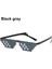 Siyah Gri Tarzı Çok Thug Life Mozaik Gözlük Güneş Gözlüğü Erkek Kadın 8 Bit Kodlama Piksel Trendy Cool Süper Parti Komik Vintage Shades Gözlük Thug Life (Yurt Dışından) 1