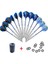 Mavi Set Stili Lot 23G Dart Kombinasyonu Seti Alüminyum Alaşımlı Dart Mili + 1 Adet Dart Bileme Taşlı Kalemtıraş + Lastik Bant Daire (Yurt Dışından) 1