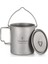 3 Adet Tarzı Tomshoo Ultralight 750ML Titanyum Pot Taşınabilir Titanyum Su Kupa Kapaklı Bardak ve Katlanabilir Saplı Açık Kamp Tencere (Yurt Dışından) 2