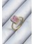 Pirinç Gold Renk Pembe Zirkon Taşlı Kadın Yüzük - Lisinya 1