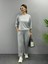 Fh Fashionhere Kadın Uzun Kollu Bisiklet Yaka Viskon Iki Iplik Bluz ve Pantolon Ikili Takım 1
