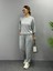 Fh Fashionhere Kadın Uzun Kollu Bisiklet Yaka Viskon Iki Iplik Bluz ve Pantolon Ikili Takım 3