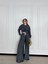 Fh Fashionhere Uzun Kollu Önü Ip Büzgülü Crop ve Pantolon Ikili Takım - Antrasit 2
