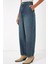 6688 Yüksek Bel Baggy Kot Pantolon - Indigo 2