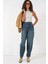 6688 Yüksek Bel Baggy Kot Pantolon - Indigo 3