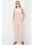 Fh Fashionhere 7019 Askılı Bahçivan Tulum - Krem 2