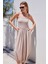 Fh Fashionhere 2492 Askılı Örme Salopet Elbise - Bej 4