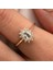 1.05 Karat Green Topaz Taşlı 0.30 Karat Pırlanta(Signty)Taşlı Vintage Tasarım 925 Ayar Gümüş Yüzük 1