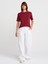 31218 Dikiş Detaylı T-Shirt-Açık Bordo 4