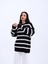 Fh Fashionhere 43111 Triko Çizgili Salaş Kazak-Siyah-Ekru 1